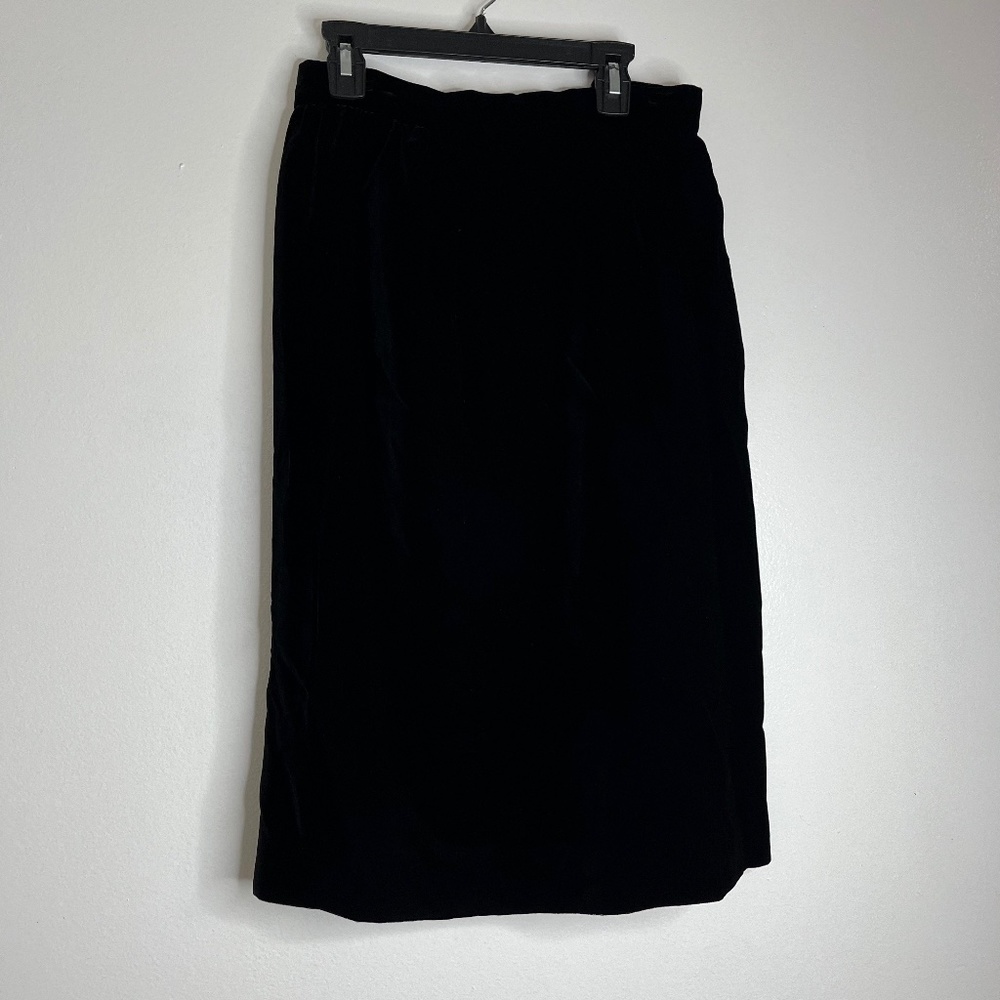 Oscar De La Renta Pencil Skirt Vintage Retro 70s Black Velvet Sz 8 Something!